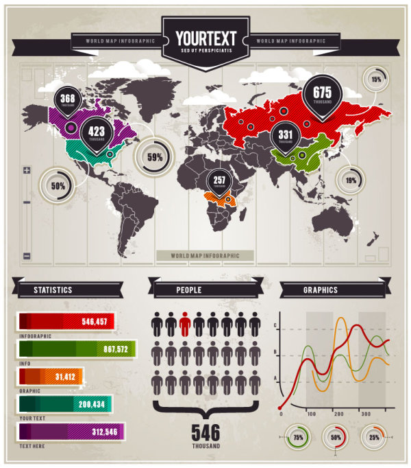 Set of infographics design elements vector 03 infographics elements element   