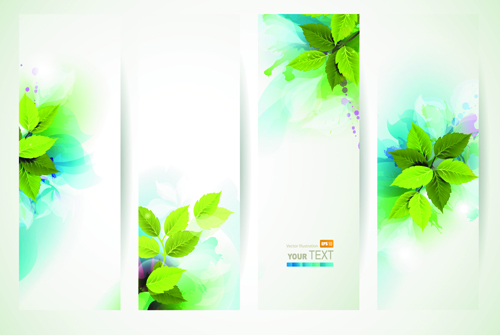 Watercolor with green leaves banner vector watercolor leaves green leaves green banner   