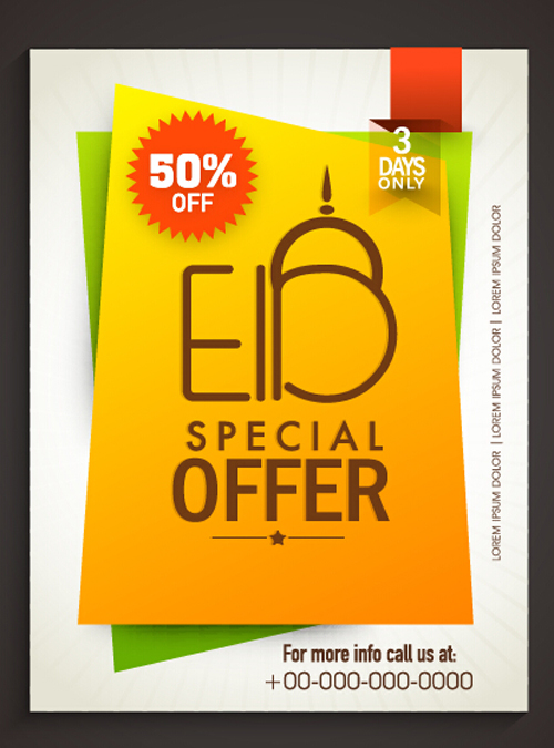 Eid special offer sale flyer vector set 03 special sale flyer Eid   