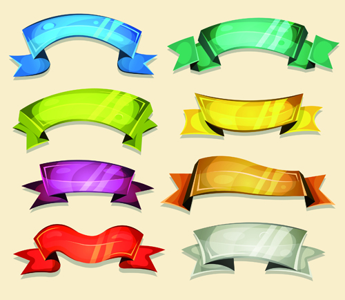 Funny colored ribbons banners vector 02 ribbons funny colored banners   