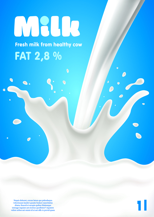 Blue style milk poster creative vector 03 poster milk creative blue   
