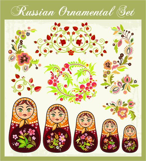 Beautiful russian style ornaments design vector 01 russian russia ornaments ornament beautiful   