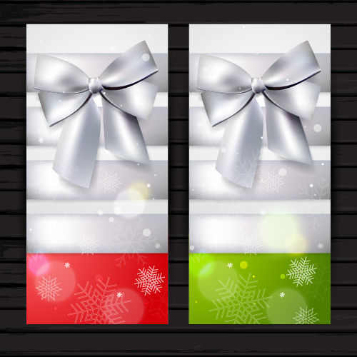 Beautiful bow with christmas holiday cards vector 02 holiday christmas cards beautiful   