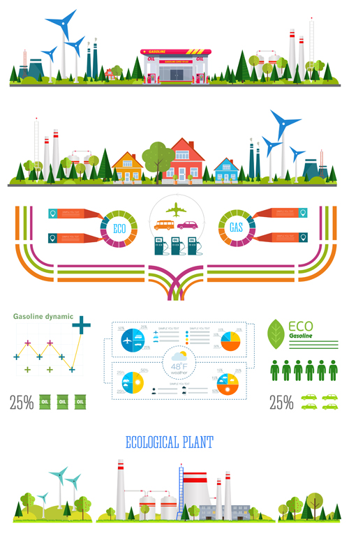 Gasoline oil with gas station infographic vector 01 oil infographic Gasoline gas station   