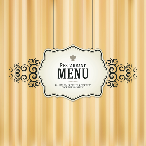 Vector Retro Menu design 01 Retro font menu   