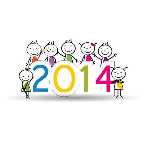 Child and New Year 2014 vector 02 year new year new child 2014   