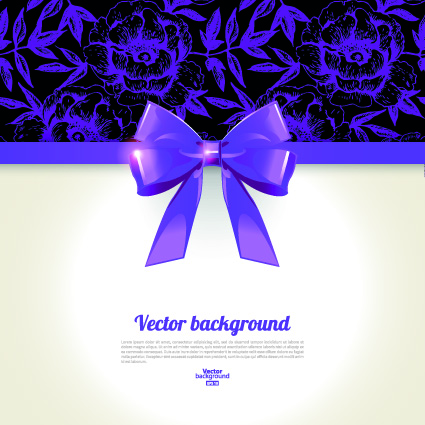 Beautiful bow with background vector 05 bow beautiful background vector background   