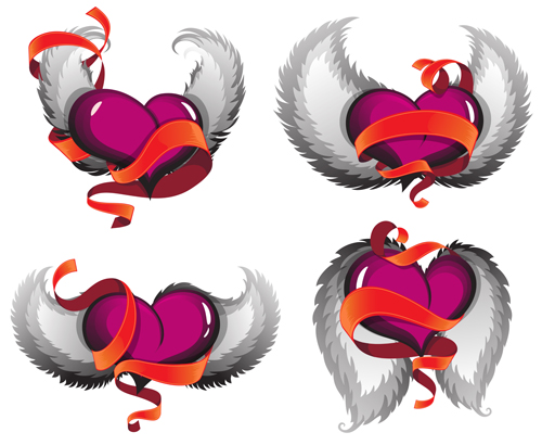 3D heart with red ribbon design vector Valentine ribbons ribbon hearts   