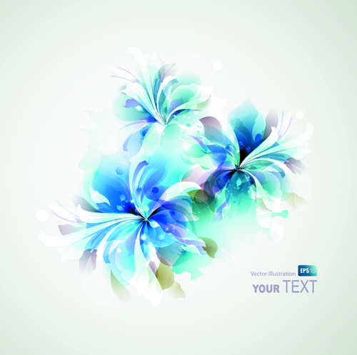 Blue style watercolor flowers vector background 02 watercolor Vector Background flowers flower blue   