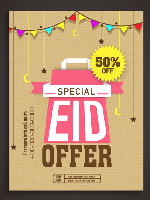 Eid special offer sale flyer vector set 04 special sale offer flyer Eid   