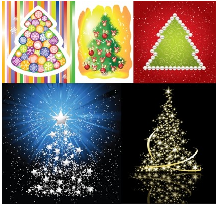 beautiful christmas tree vector   