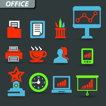 Vintage office icons vector vintage office icon office icons icon   