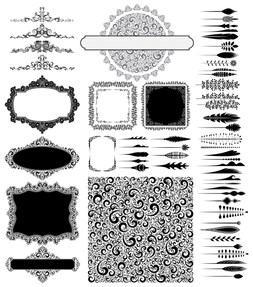 Ornaments elements border and frames vecor 01 ornaments ornament frames elements element border   