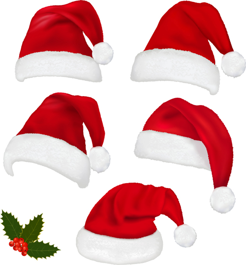 Different Christmas hat design elements vector set 01 hat elements element different christmas   