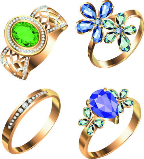 Realistic rings creative design vector set 04 rings realistic creative   