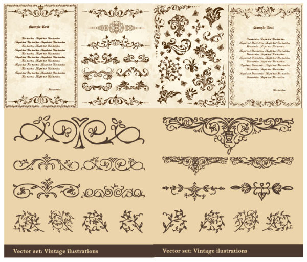 Ornate ANTIQUE FLORAL vector pattern classical   