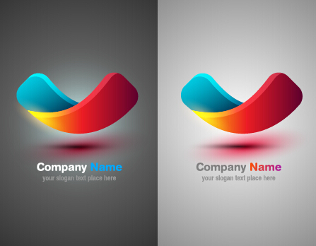 Colorful abstract company logos set vector 07 logos logo company colorful abstract   