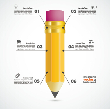 Business Infographics with pencil vector 02 pencil infographics business   