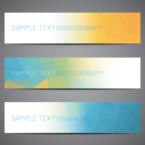 Polygonal modern banner vector set 10 polygonal modern banner   