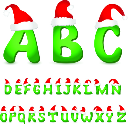 Christmas alphabet vector Illustration 03 vector illustration christmas alphabet   