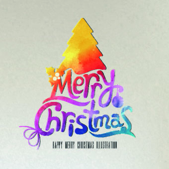 Creative Christmas tree with retro background Retro font creative christmas tree christmas background   