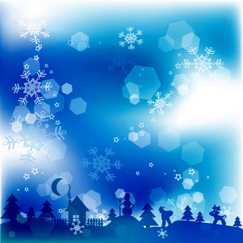 Blue style Snow backgrounds design vector material 02 snow material blue   