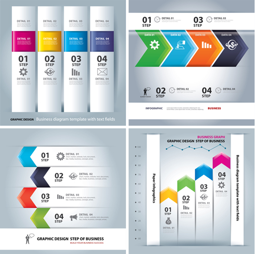 Numbered infographics with banners vector 03 numbered infographics banners   