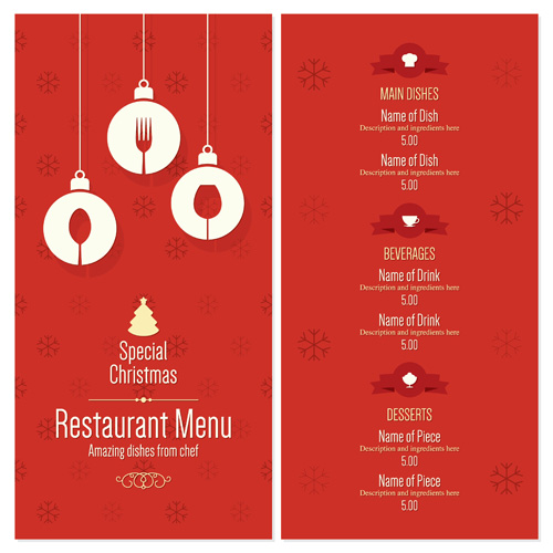 2016 Christmas restaurant menu vector material 01 restaurant menu material christmas 2016   