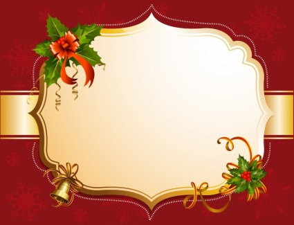 Red christmas frame vector design   