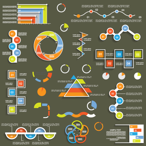 Infographic with diagrams elements design illustration vector 07 infographic illustration elements diagrams   