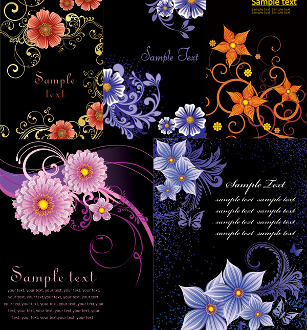 Fashionable flower background vector graphics texture pattern line flowers fashion background   