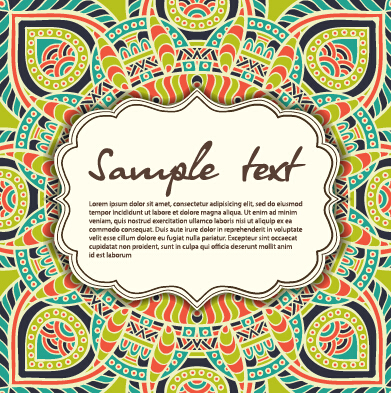 Vintage frame with ethnic pattern vector backgrounds 20 vintage pattern frame ethnic backgrounds   