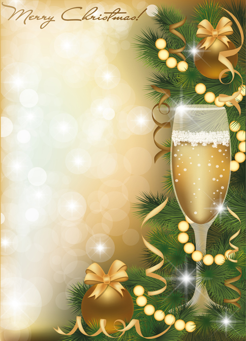 Set of Golden Xmas card design vector graphics 03 xmas golden card   