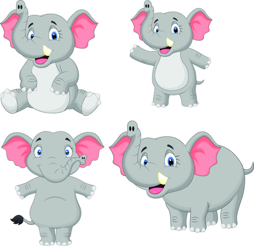 lovely cartoon elephant vector material 07 lovely elephant cartoon   