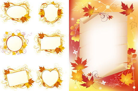 Maple Leaf decorative frame vector maple leaf frame decorative   