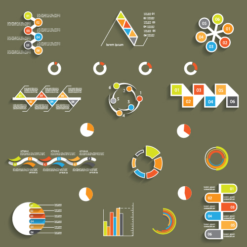 Infographic with diagrams elements design illustration vector 09 infographic illustration elements diagrams   