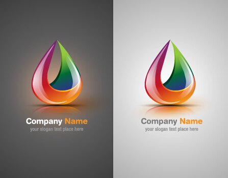 Colorful abstract company logos set vector 05 logos logo company colorful abstract   