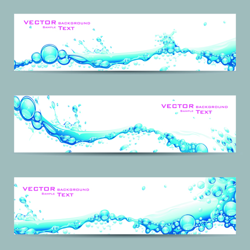 Splashing water vector banner design water splashing banner   