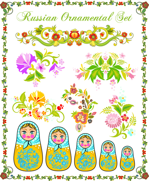 Beautiful russian style ornaments design vector 02 russian russia ornaments ornament beautiful   