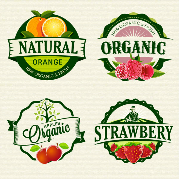 Exquisite fruit labels retro style vector Retro style Retro font labels label exquisite   