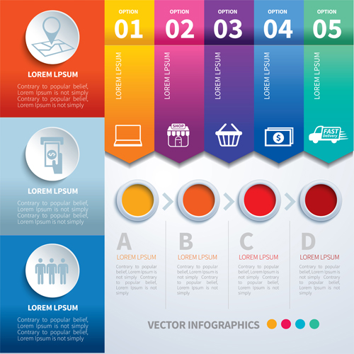 Numbered infographics with banners vector 01 numbered infographics banners   