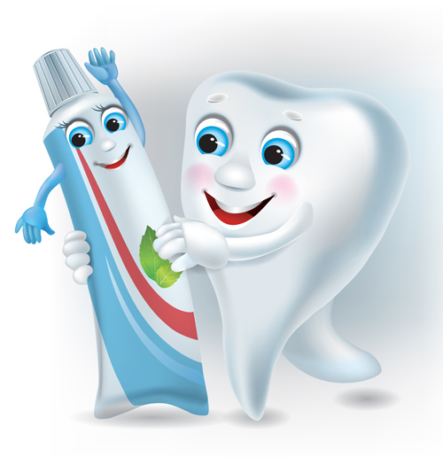 Funny tooth with toothpaste vector graphic vector graphic toothpaste Tooth   