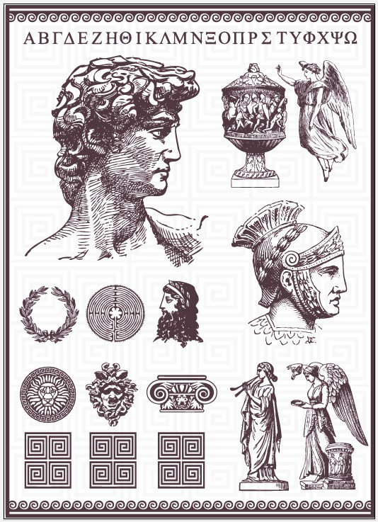 Vintage roman statues design vector vintage Statue roman   