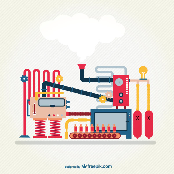 Cartoon industrial machine vector graphics machine industrial cartoon   