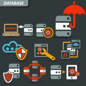 Vintage Database icons vector vintage icons icon Database   