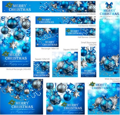 Christmas balls blue styles vector graphics promotional christmas   