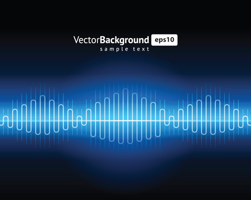 Various Audio wave light vector backgrounds set 01 wave Various light Audio wave audio   