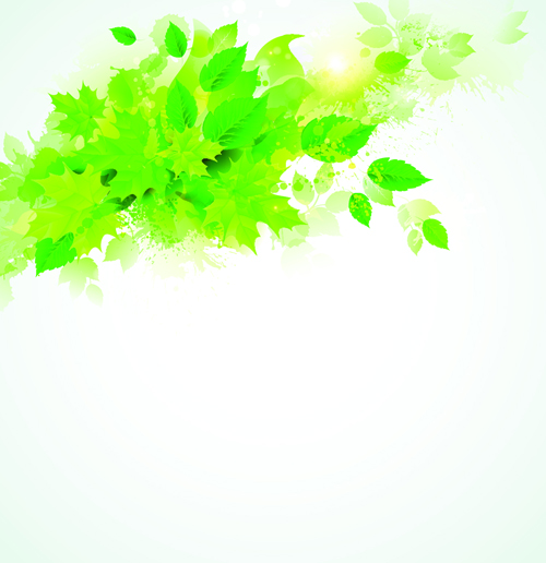 Green leaves with grunge background graphics vector 01 leave green leaves green background   