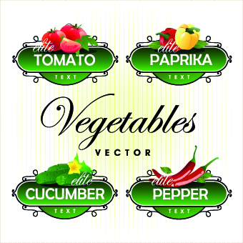 Fresh fruits and vegetables labels vector 01 vegetables vegetable labels label fruits   