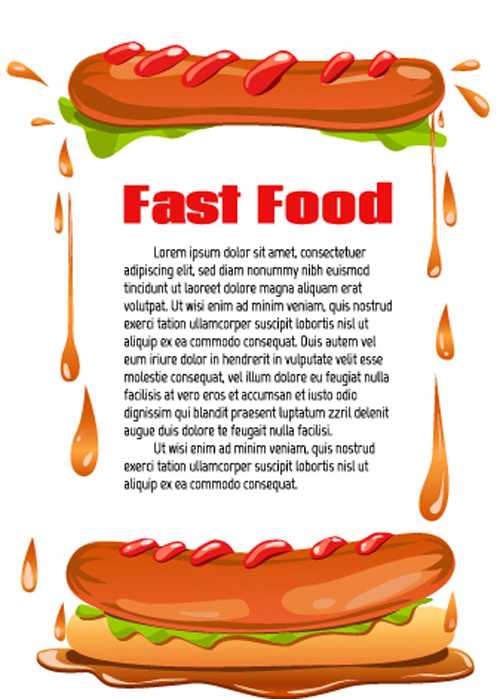 Modern fast food poster material vector 06 poster modern food fast food   